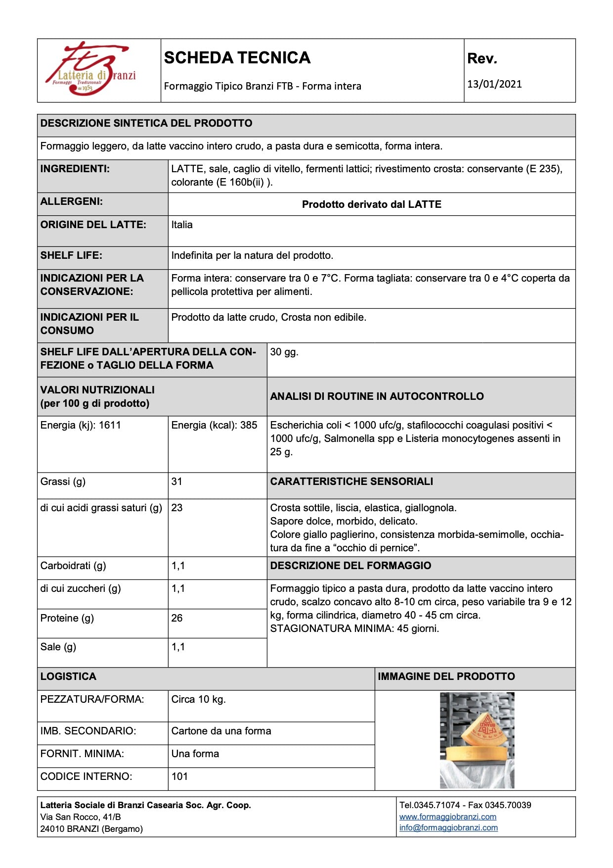 Formaggio Tipico di Branzi - 60gg